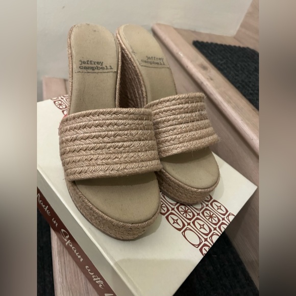 Jeffrey Campbell Sunlit Wedge Mule Espadrille Sandal in Natural - Size 41 - Picture 5 of 8